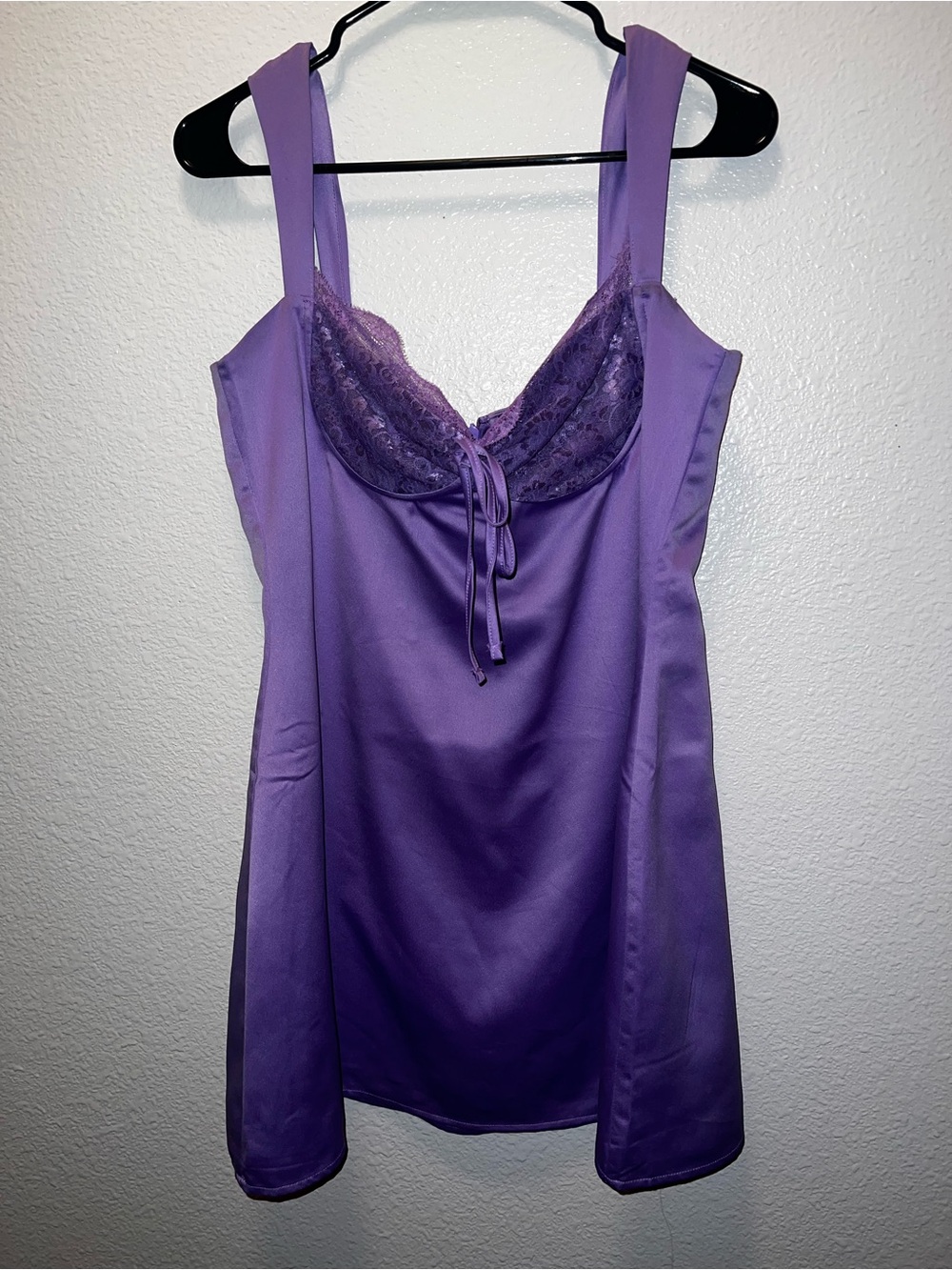 Forever 21 Lavender Lace-Trim Slip Dress